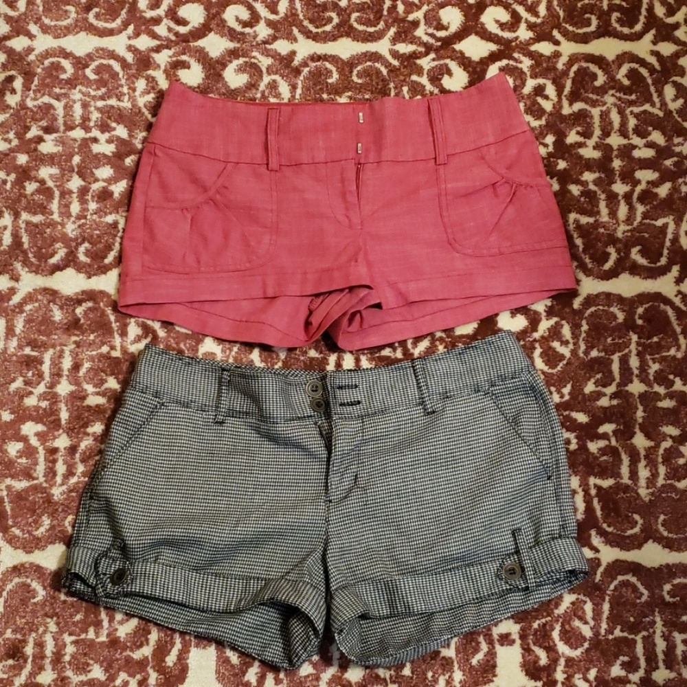Charlotte Russe red and black trouser shorts